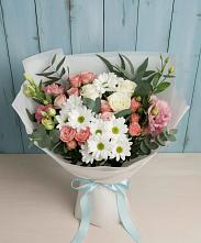 Букет цветов из:  Розы, Лизиантусы и Хризантемы в Шипицыно