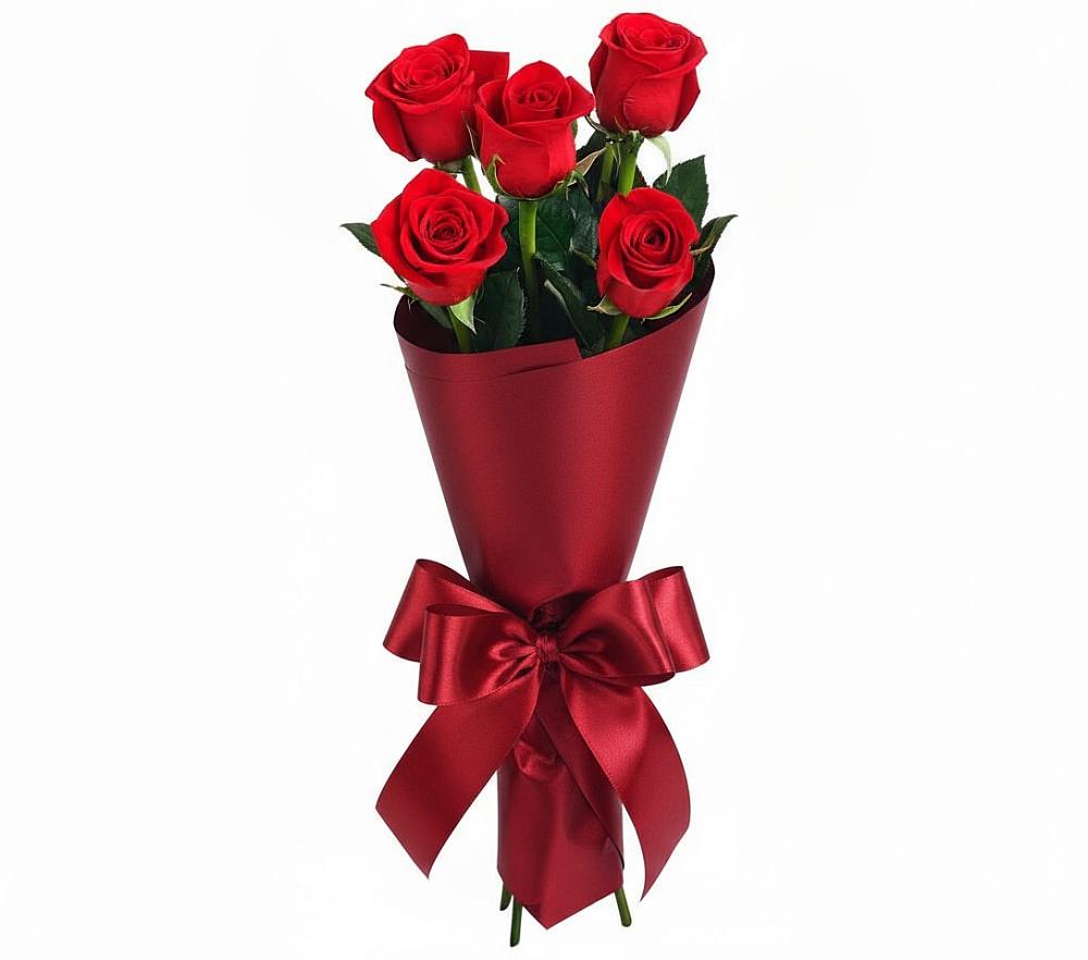 Букет 5 Красных роз Эдлесс Лав в Шипицыно