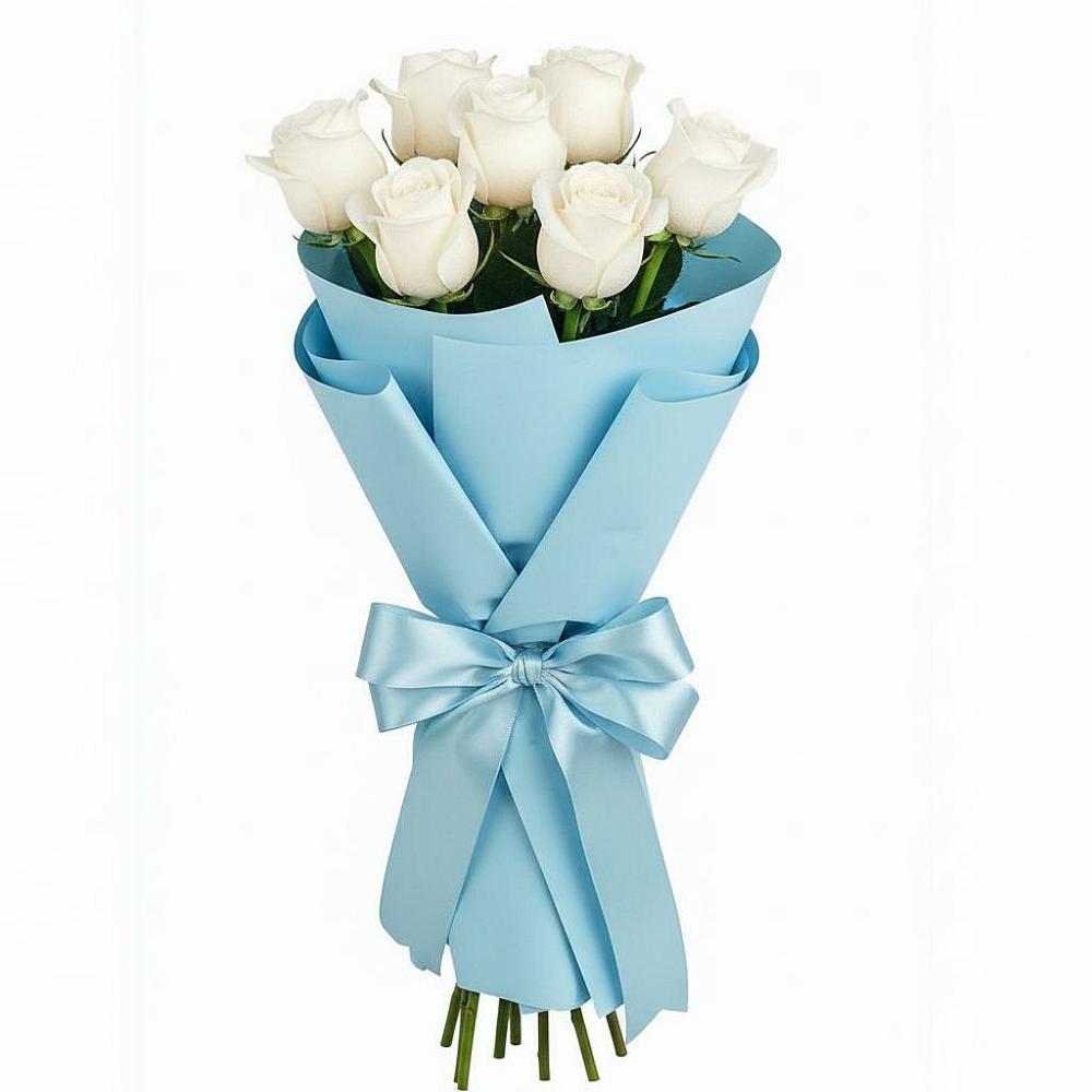 Букет 7 белых роз Проуд в Шипицыно