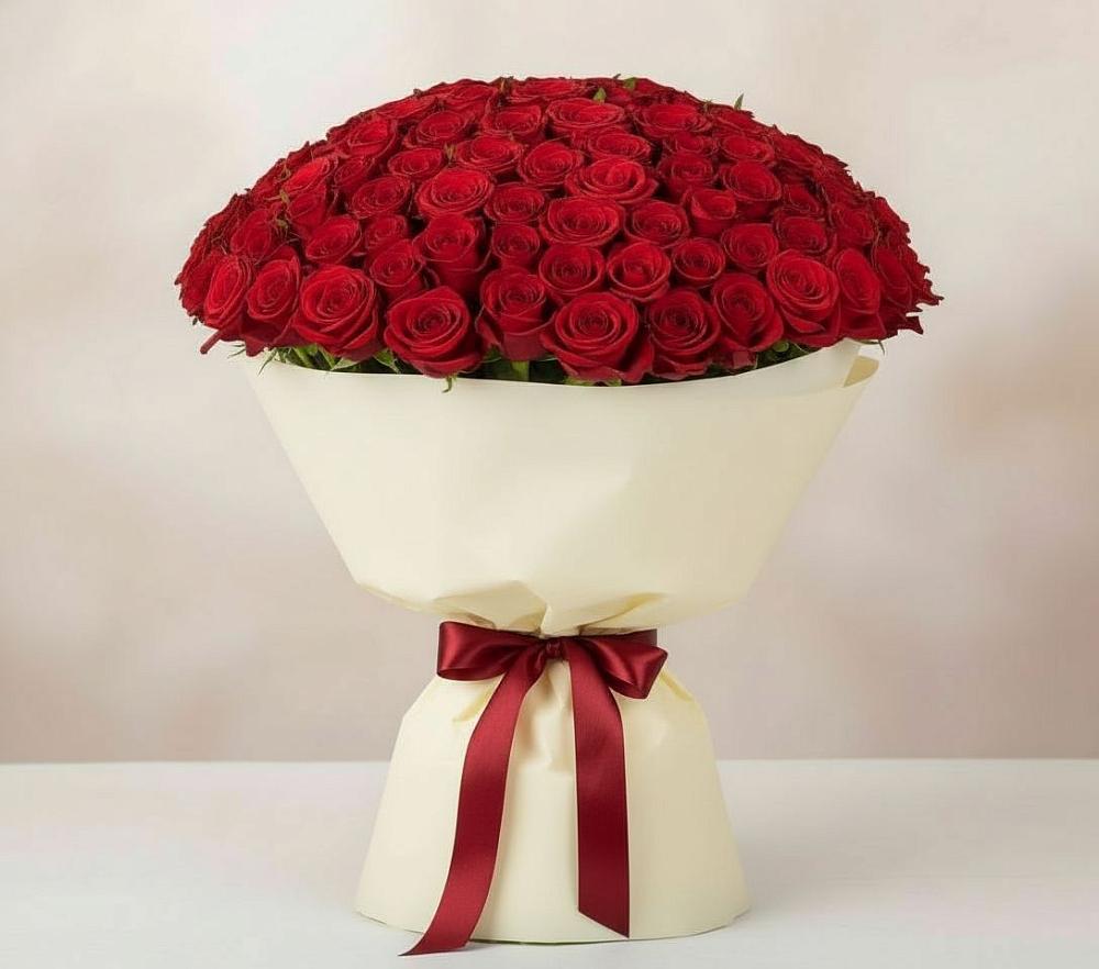 Букет 101 Красная роза Милано в Шипицыно