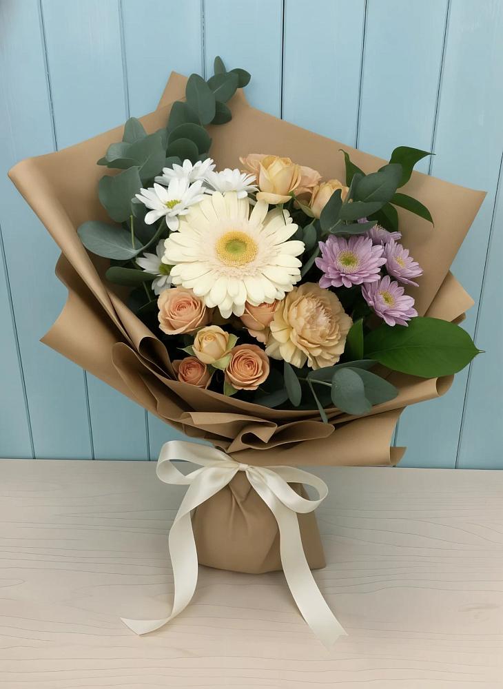 Букет цветов из: Герберы и Хризантемы в Шипицыно