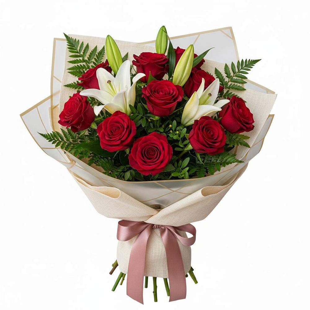 Букет цветов из: Лилии и Розы в Шипицыно