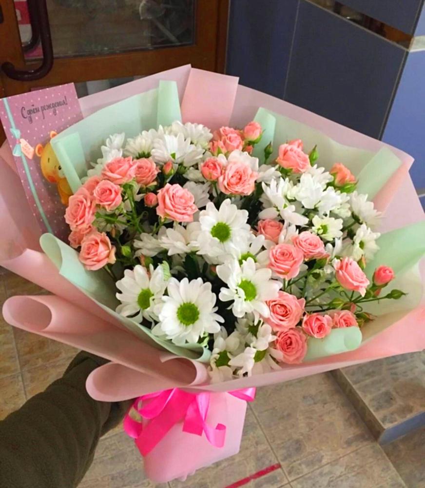 Букет цветов из: Розы и Хризантемы в Шипицыно