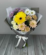 Букет цветов из:  Розы, Герберы и Хризантемы в Шипицыно