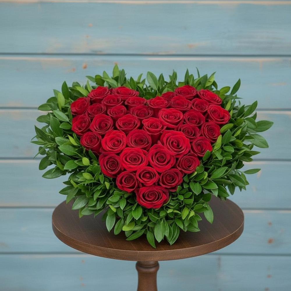 Цветочная композиция из Розы в виде сердца в Шипицыно