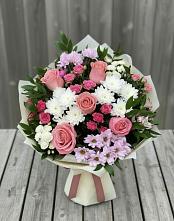 Букет цветов из:  Альстромерии, Гвоздики, Розы и Хризантемы #REPLACE_PRED# Шипицыно