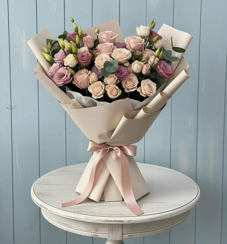 Букет цветов из: Розы и Лизиантусы в Шипицыно