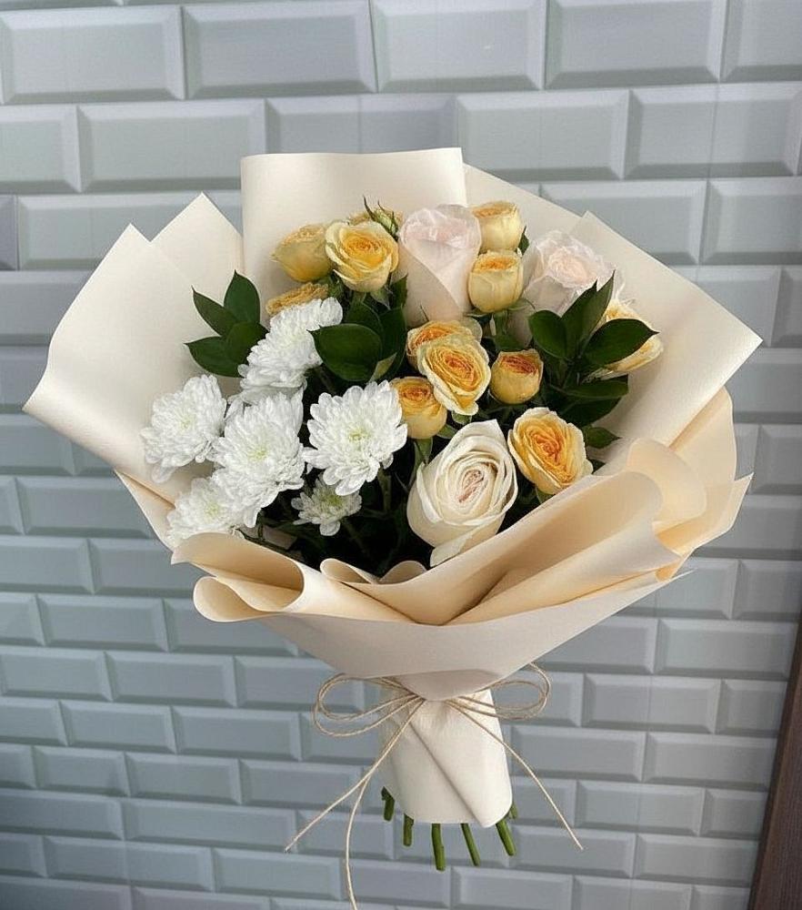 Букет цветов из: Розы и Хризантемы в Шипицыно