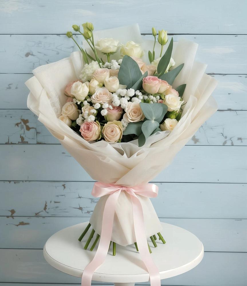 Букет цветов из: Розы и Лизиантусы в Шипицыно