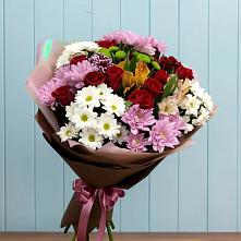Букет цветов из:  Розы, Хризантемы и Альстромерии в Шипицыно