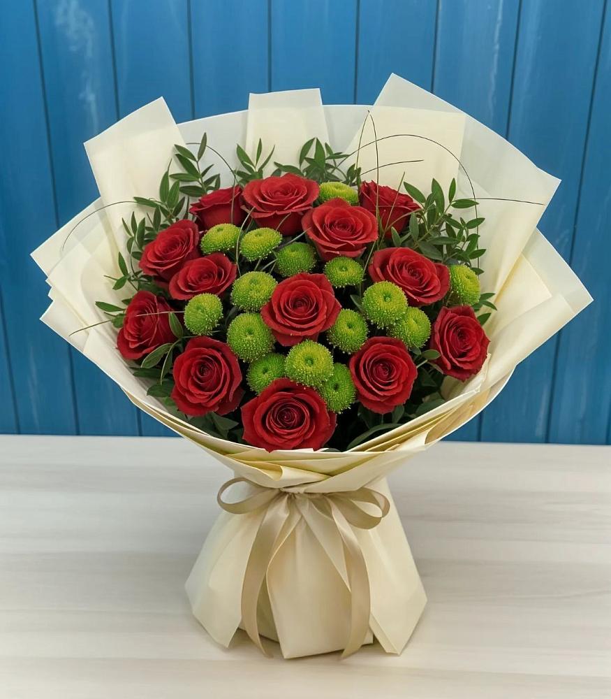 Букет цветов из: Розы и Хризантемы в Шипицыно